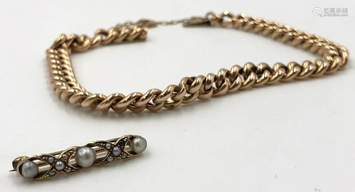 Bracelet, yellow gold 585. 8.1 grams.