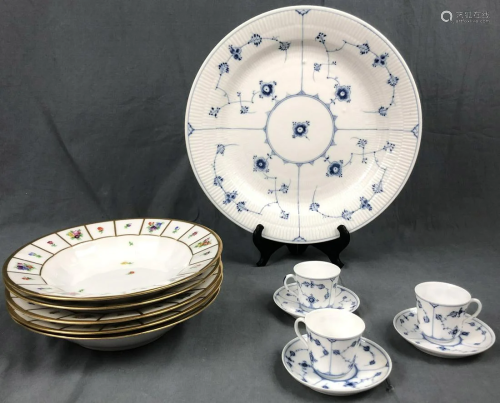 Royal Copenhagen porcelain. 5 plates and 3 …