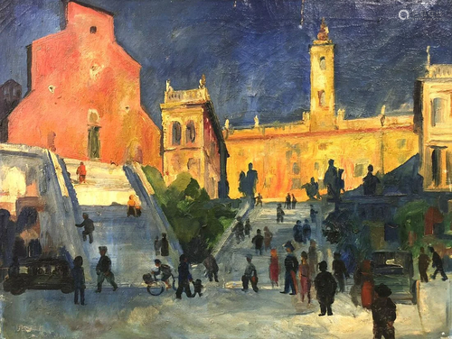 Ernoe JEGES (1898 - 1956). Church Square.