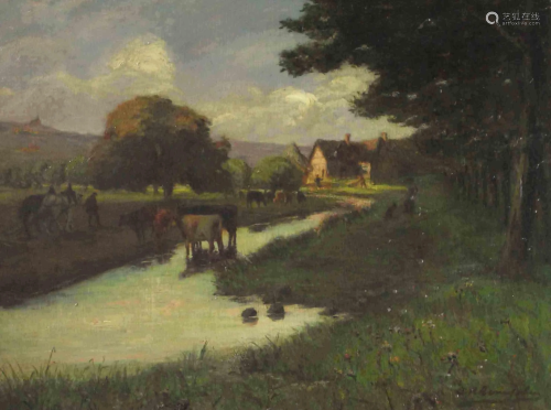 A. REMPLER (1842 -?). Village on the stream …