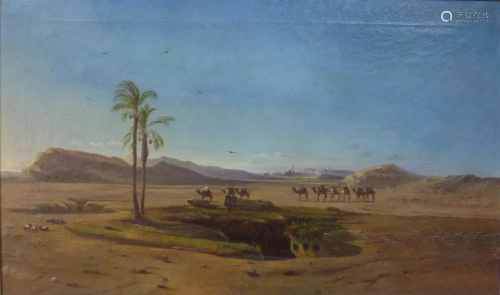ORIENTALIST (XIX / XX). Caravan in the desert.