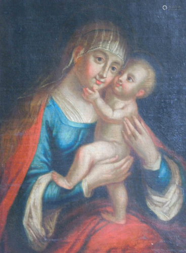 UNSIGNED (XVII - XVIII). Mary with Jesus.