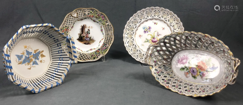 Porcelain. 2 breakthrough bowls and t…