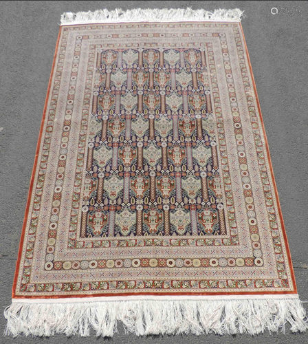 Qum silk rug. Iran. Extremely fine weave.