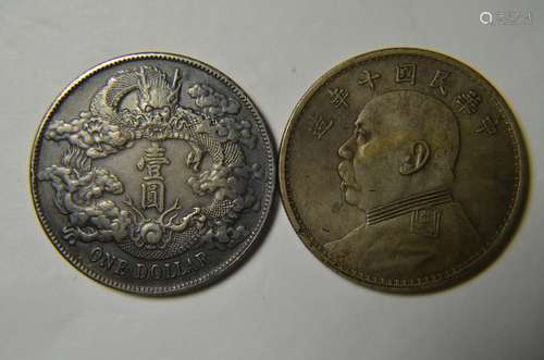 TWO CHINESE OLD COINS