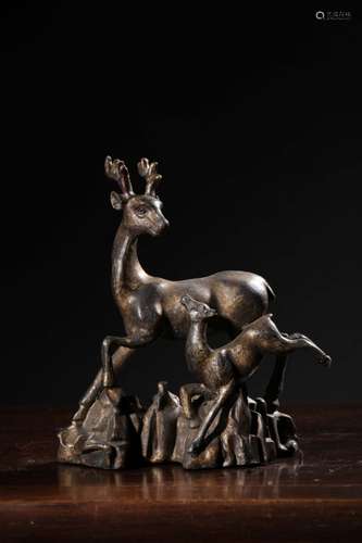 Qing Chinese Gilt Bronze Goat