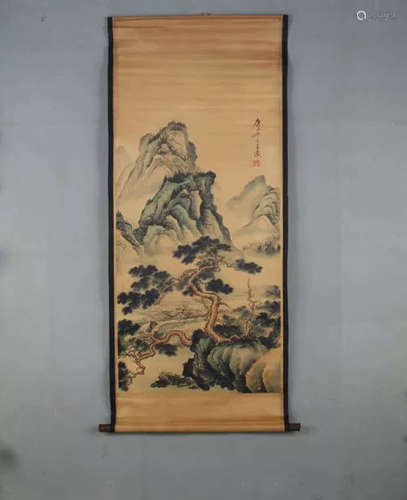 Chinese Ink Color Scroll Painting