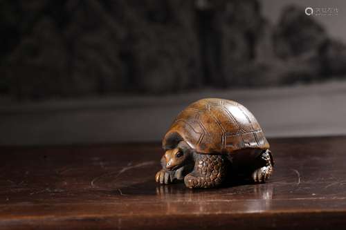 Qing Chinese Bamboo Carved Turtle