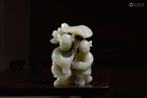 Qing Chinese Jade Carved Figurines