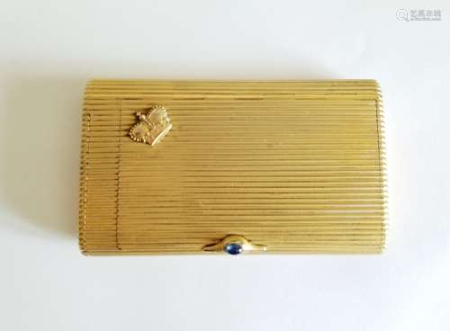 19C Russian Gun Metal Gilded Cigarette Case