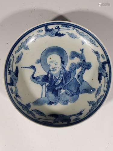 Chinese Blue and White Porcelain Plate,Mark