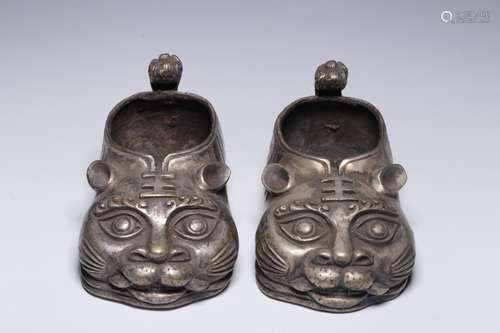 Republican Chinese Silver Bronze Shoes