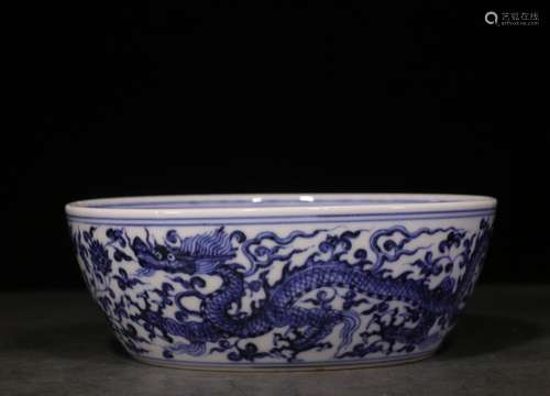 Republican Chinese Blue and White Porcelain Bowl,