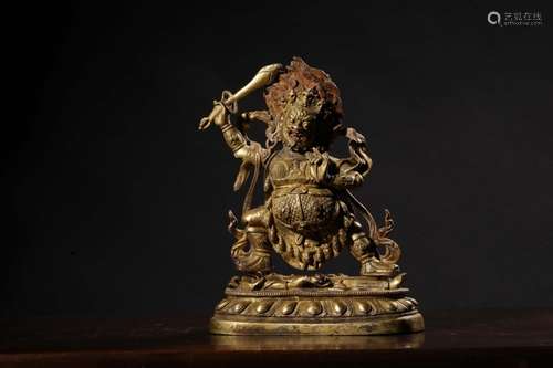 Qing Chinese Gilt Bronze Buddha