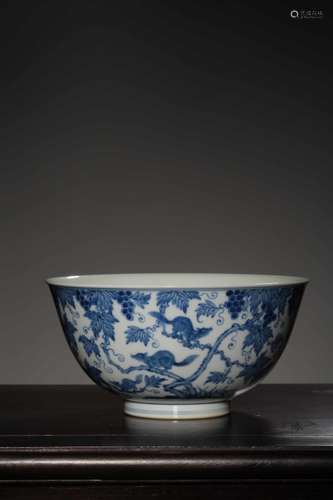 Chinese Blue and White Porcelain Bowl,Mark