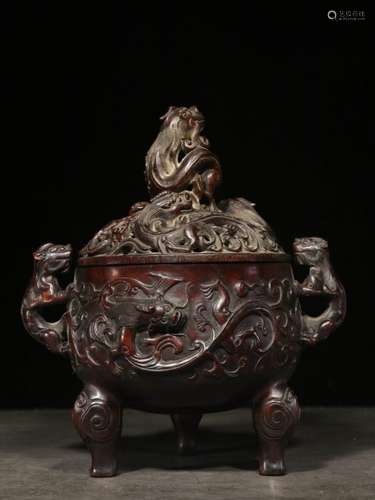 Republican Chinese Zitan Wood Carved Burner