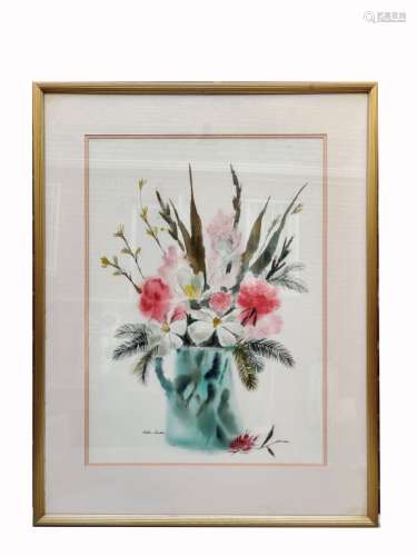 Water Color Painting, Flower, Signed