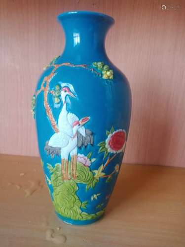 Chinese Blue Ground Porcelain Vase,Mark