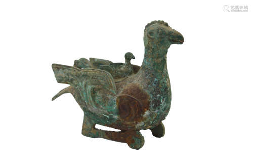 Chinese Bronze Duck Incense Burner