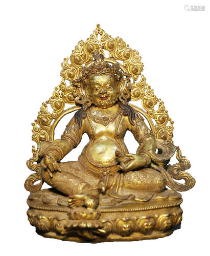 Chinese Bronze Gold Gilded Statue