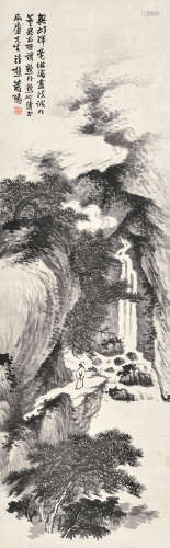 萧愻（1883～1944）溪山图 立轴 水墨纸本
