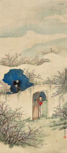 俞明（1884～1935）仕女图 立轴 设色绢本