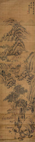 黄鼎（1660～1730）溪居图 立轴 设色绢本
