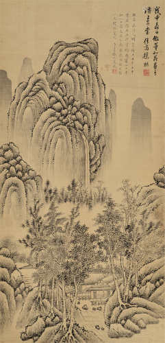 徐枋（1622～1694）仿董北苑笔 立轴 水墨纸本