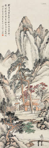 汪琨（1877～1946）辛酉 1921年作 仿石田翁本意 立轴 设色纸本