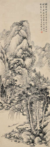 戴以恒（1826～1891）甲申 1884年作 秋江垂钓 立轴 水墨纸本