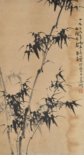 黄叶村（1911～1987）丙辰 1976年作 墨竹 镜片 水墨纸本