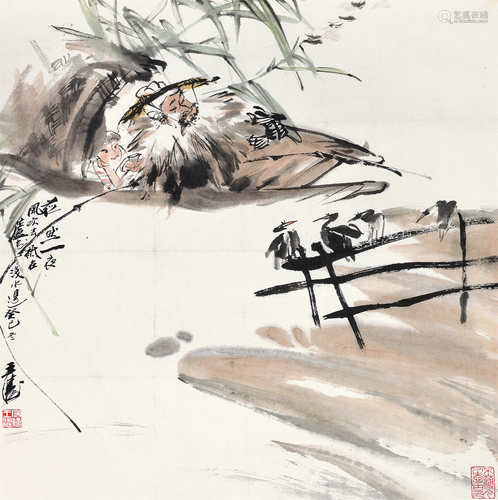 王涛（b.1943）癸巳 2013年作 芦花浅水边 镜片 设色纸本