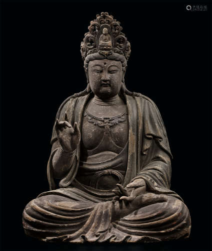 木雕菩萨坐像