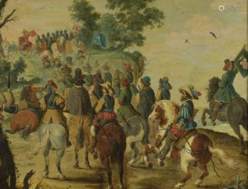 Attributed to Pieter SNAYERS (1592 1667) Meeting o…
