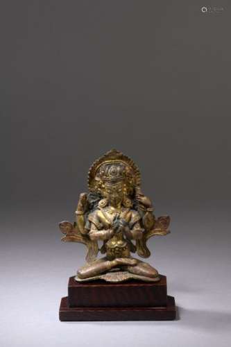 NEPAL 17th century Gilt bronze statuette of Prajna…
