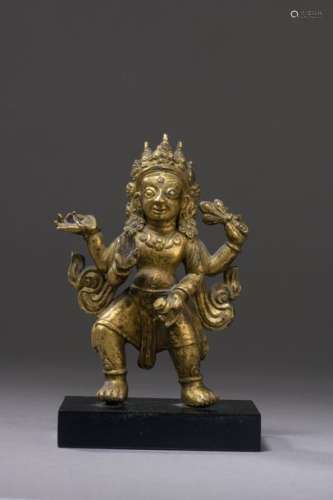 Nepal 17th century Gilt bronze statuette of the dh…