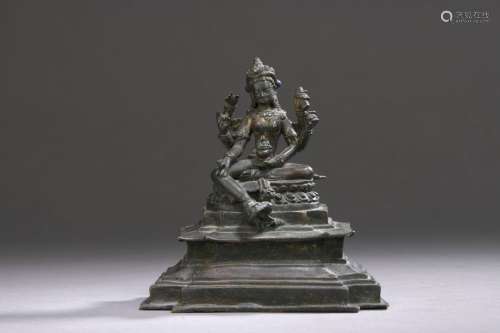 Nepal 17th century Bronze Vasudhara statuette with…