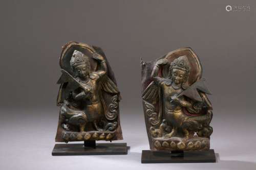 NEPAL 18th / 19th century Pair of repoussé copper …
