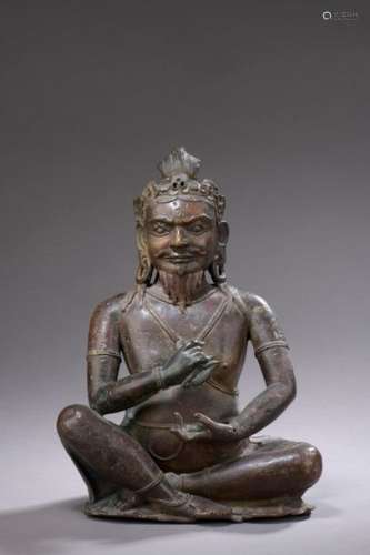 TIBET 16th century Large bronze statuette of Pandi…