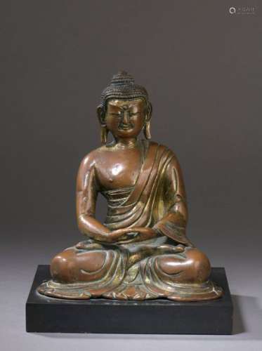 TIBET 16th / 17th century Bronze Buddha statue wit…