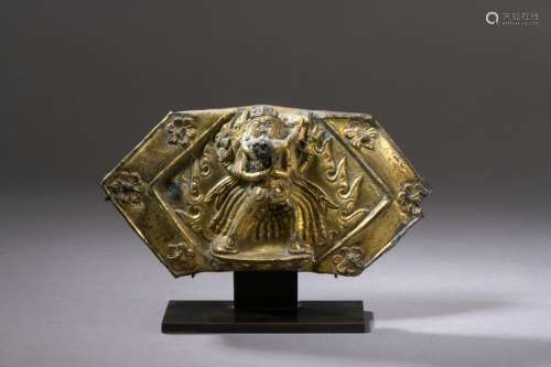 TIBET XVIIth century Piece of a gilded and repouss…