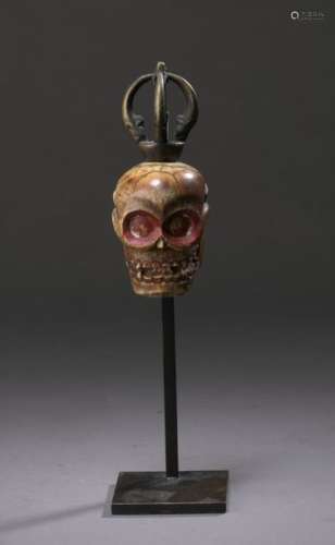 TIBET 18th / 19th century Ivory skull, cavities an…