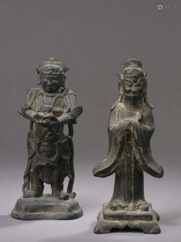 CHINA MING Period (1368 1644) Two bronze statuette…