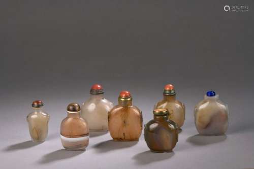 CHINA XIXth century Set of seven snuffbox flasks i…