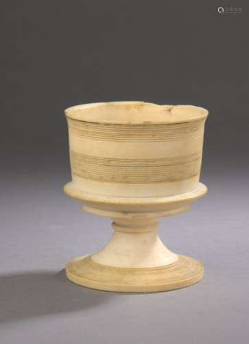 CUP in turned ivory with decoration of nets India …