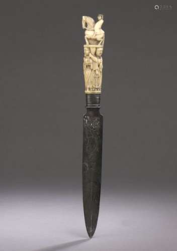 KNIFE with carved ivory handle decorated with the …