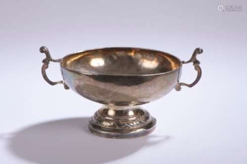 WEDDING CUP in silver, with two leafy handles, the…