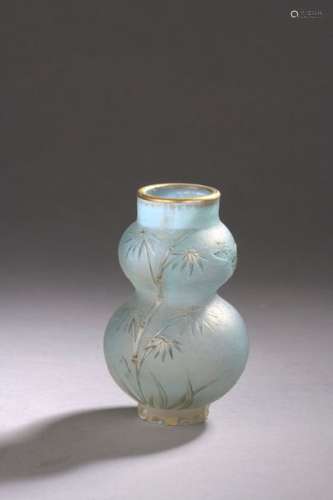 DAUM, NANCY PETIT VASE double flask in opalescent …