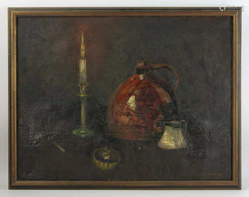 19thC Still Life, Signed Donahue, Oil on …