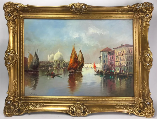 Lapshin Signed, View of Venice, Oil on Canvas